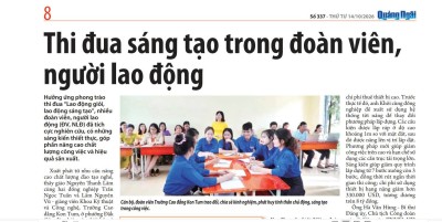 Báo Quảng Ngãi: Thi đua sáng tạo trong đoàn viên, người lao động Trường Cao đẳng Kon Tum