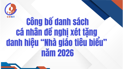 Thông báo công khai danh sách nhà giáo  đề nghị xét chọn “Nhà giáo tiêu biểu” năm 2026